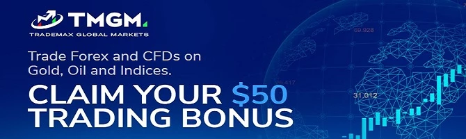 TMGM $50 USD No Deposit Bonus
